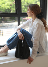 Knot Tweed Mini Tote Bag_Black