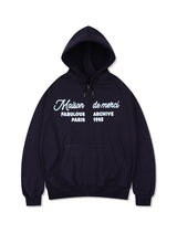 UNISEX Two-Tone Blur Emborogo Hood Zip-Up Navy (FCF1ZP323M)