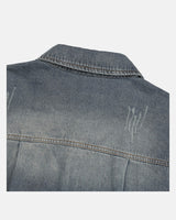 (UNISEX) Scratch Denim Shirts Jacket