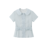 Lina Ribbon Collar Blouse