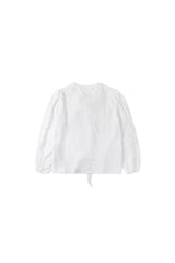 Ruffle shirring blouse_ivory