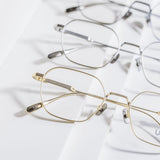 Knouun Square titanium glasses CODE. 102. A Yellow Glod