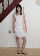 Linen Shirring Sleeveless Top_Ivory