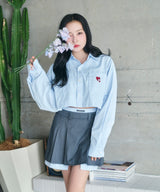 UNISEX 2WAYハートシャツ ブルー