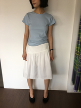 Marine button midi skirt (3color)