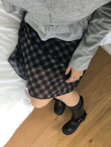 チェック柄ミディスカート