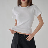 [Beroki] Round Stretch Short-Sleeve T-Shirt - 7 Colors