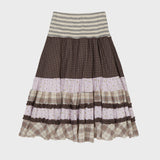 Mix Pattern Midi Skirt
