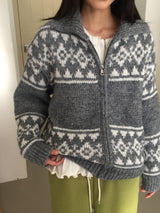 Pudding Nordic Half-Neck Zip-Up (2color)