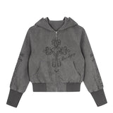 [26SS] ルアン クロス エンブロイダリーフーディー ジップアップ