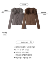 Tinker Bell Fur Wide Collar Long-Sleeved T-Shirt
