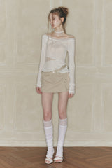 LACE BOATNECK TOP white