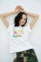 25SS ウーマンサーフィンオパンチュウサギスタンダード半袖Tシャツ ホワイト