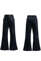 Matte Leather Zip Pants