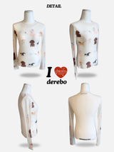 Blur Cartoon Mash Round Long Sleeve T-shirt