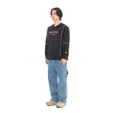 Sports Dept Logo Piping Nylon Pullover - Black