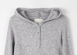 WOOL BUTTON HOOD TEE