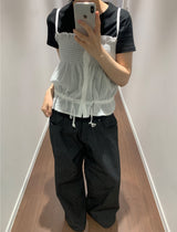 ピクシースモークフリルブラウス (3color)