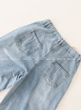 Light blue string strap cutting wide pants