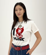  PUNK DEVIL HEART T-SHIRT - [WHITE]