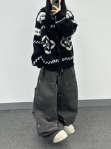 nordic knit hood zip-up