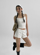 [MADE] Chori Henry Neck Dot Sleeveless (Built-in Cap)