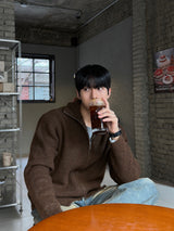Saint wool zipup knit