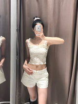 Sugar Dairy Frill Lace Sleeveless Top