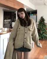 [wool20%] エリーぼかしハンドメイドニットカーディガン