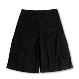 ツータックワイドバミューダパンツ　ブラック