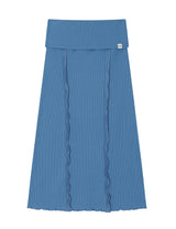 リブド ロング スカート(BLUE)