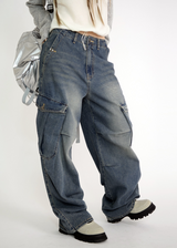 bel cargo denim pants(2color)