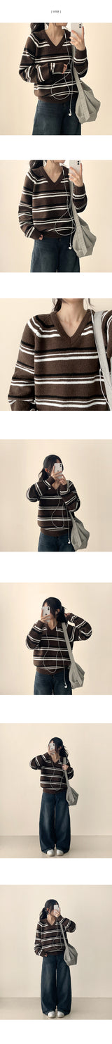 Lea Dotom Dangara V-neck Knit