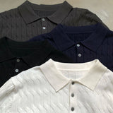 ロイ3ボタンボタンケーブルニット (4 colors)