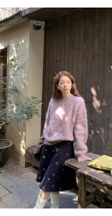 Lavender Round Mohair Angora Knit
