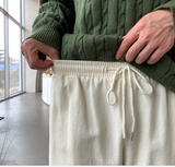 genie 366 straight cotton banding wide pants