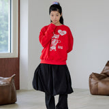 ハートキャットスウェットシャツ (RED)