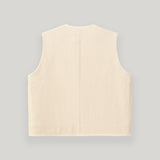 Cream Tweed Button Vest