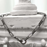 SS-6mm BOX chain neckloace_dark silver