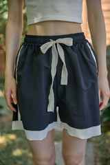 LAYERED RUSTLE HALF PANTS (3 COLORS)