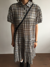 Cold check collar dress (2color) 