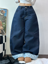 リボン🎀ワイドリボンロールアップデニムパンツ 🩵🎀