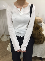 アブリルレースパンチングボタンTシャツ（2c）