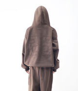 Unisex Diction Embroidered Sheepskin Overhood