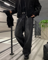  Lebey Daily Back Banding Wide Denim Pants
