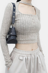 Mife Choker Knit T-shirt