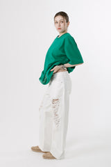 DAMAGED JEANS_WHITE