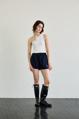 BEBE UNBALANCE SLEEVELESS TOP / WHITE