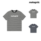ストライプ ベーシック ロゴ Tシャツ ネイビー