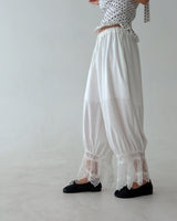 Lace Capri Balloon Wide Pants